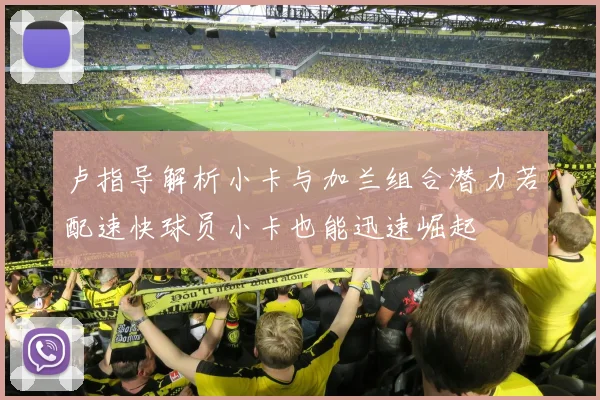 卢指导解析小卡与加兰组合潜力若配速快球员小卡也能迅速崛起